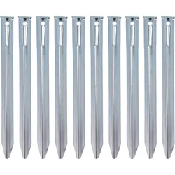 Berger BasePeg V-Profi Zelthering 30 cm aus Stahl für gemischte Böden, 10er-Pack