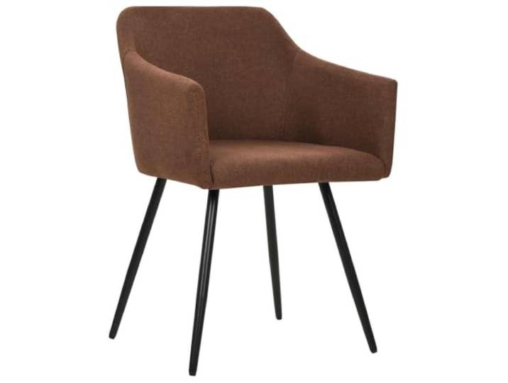 KLGBNCVE Esszimmerstühle 4 STK. Braun Stoff Metallgestell, ergonomisch geschwungen, dicke Polsterung, max. 110 kg pro Sitzplatz
