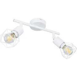 Retro Decken Strahler Lampe Käfig Spots schwenkbar Wohn Ess Zimmer Leuchte weiß