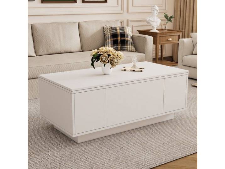 Table Basse Levage Double-50kg Rangement Dissimulé-Système de Levage Stable-Noir-Organisation Salon Pratique