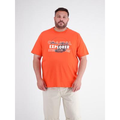 T-Shirt LERROS "T-Shirt mit O-Neck in großen Größen", Herren, Gr. 4XL, vivid rot, 100% Baumwolle, Rundhals, Shirts T-Shirt