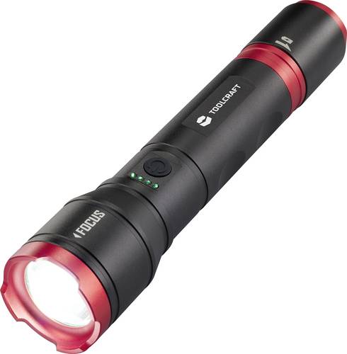 TOOLCRAFT TO-9927678 Handlampe verstellbar, Einstellbare Punktgröße, mit Stroboskopmodus, mit USB-Schnittstelle Li-Ionen Akkus