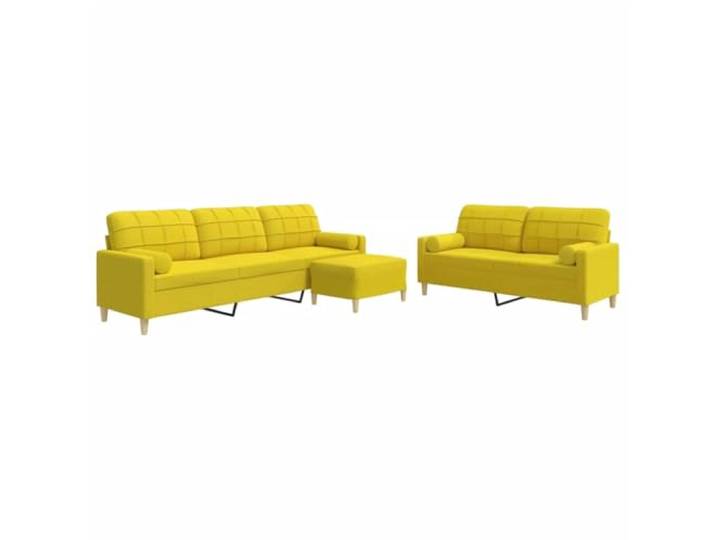Coespram 3-TLG. Sofagarnitur, 2- & 3-Sitzer Sofa mit Hocker Bequeme Polstergruppe fürs Wohnzimmer mit robustem Metallgestell, Schaumstoff und vier gemütlichen Zylinderkissen.
