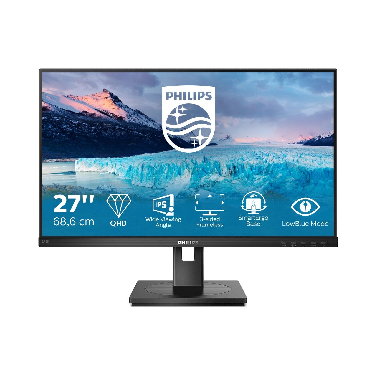 27" (68,58cm) Philips S-Line 275S1AE schwarz 2560x1440 1x DisplayPort 1.2 / 1xHDMI 1.4 / 1xDVI-D