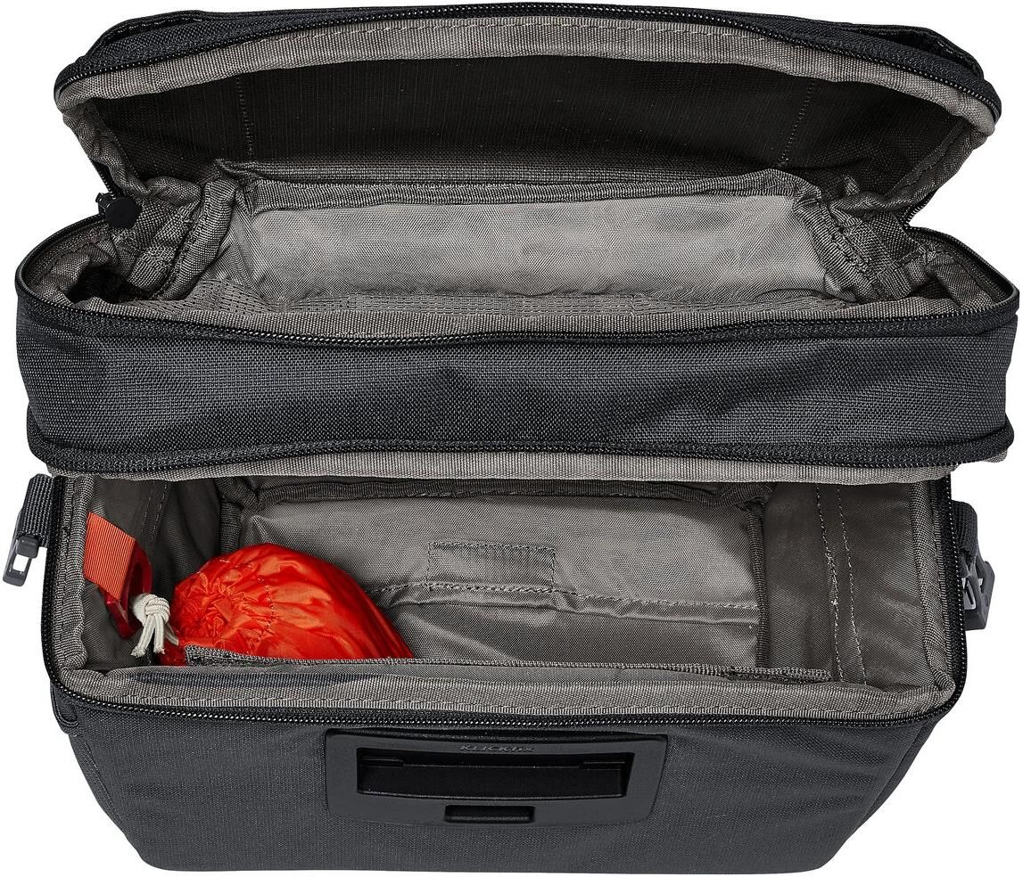 Lenkertasche VAUDE "OnTour Box L (KLICKfix ready) 6 l", rot, schwarz, Taschen, Damen, B/H/T: 26cm x 20cm x 18cm, Polyester, Lenkertasche, B:26cm H:20cm T:18cm rot, schwarz B/H/T: 26cm x 20cm x 18cm
