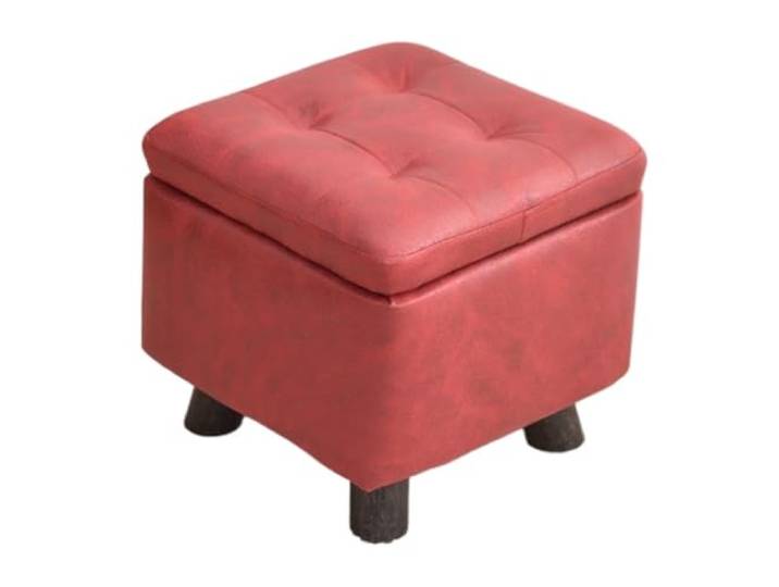 DANNMPX Sitzhocker Wohnzimmer Fußstütze Mit Stauraum for Wohnzimmer, Schlafzimmer, Dekorative Wohnmöbel Zusätzliche Sitzplätze(Rood)