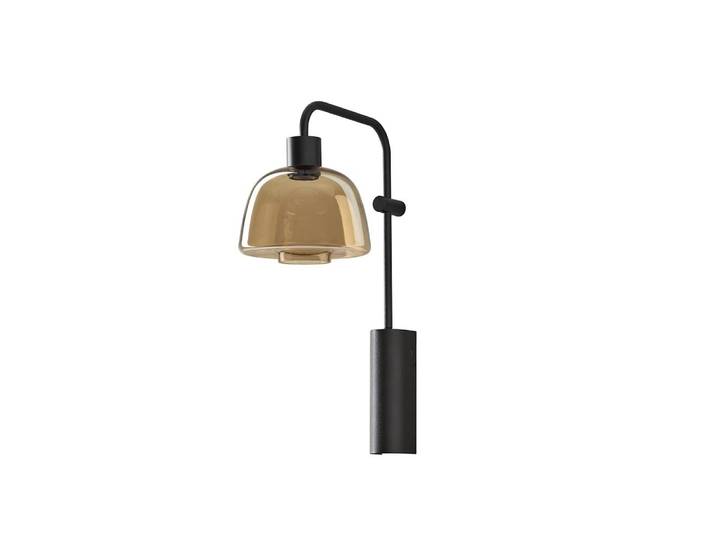 BOVER lampe murale DREP A/04 (Ambre miroir - Aluminium, fer, verre borosilicaté)
