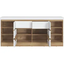 Sideboard ASMUS EICHE (BHT 201x93x45 cm) - weiß - BHT 201x93x45 cm