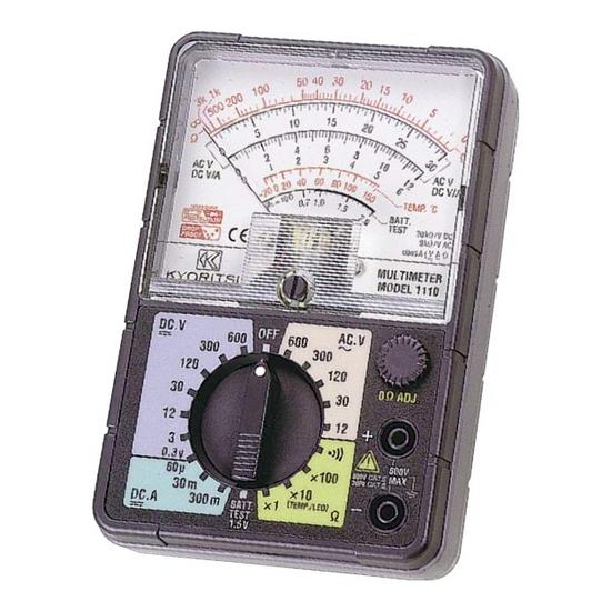 Kyoritsu 011100001A Analoges Multimeter 0-600VAC/DC einschliesslich Tragetasche (CAT III 600V, Hand-Multimeter) (KEW 1110)