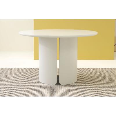 Esstisch "HARSTAD", weiß (seidengrau, seidengrau, seidengrau), B:120cm H:76cm T:120cm, SCHÖNER WOHNEN-KOLLEKTION, Tische, Esstisch, 120 cm, mit variabel montierbarem Untergestell