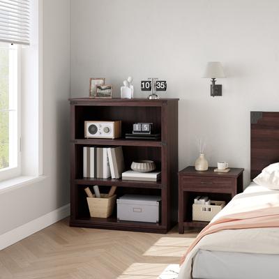 Garvee Modern Bookcase, Freestanding Wooden Bookshelf with Open Compartments, Display Storage Shelves for Office or Library