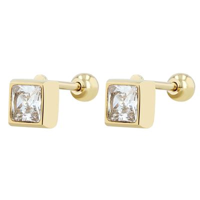 Paar Ohrstecker ADELIA´S "Ohrringe – Ohrstecker aus Edelstahl mit Zirkonia", Damen, Gr. Damen, Edelstahl, gold, Ohrringe, Ideal als Geschenk zum Jubiläum