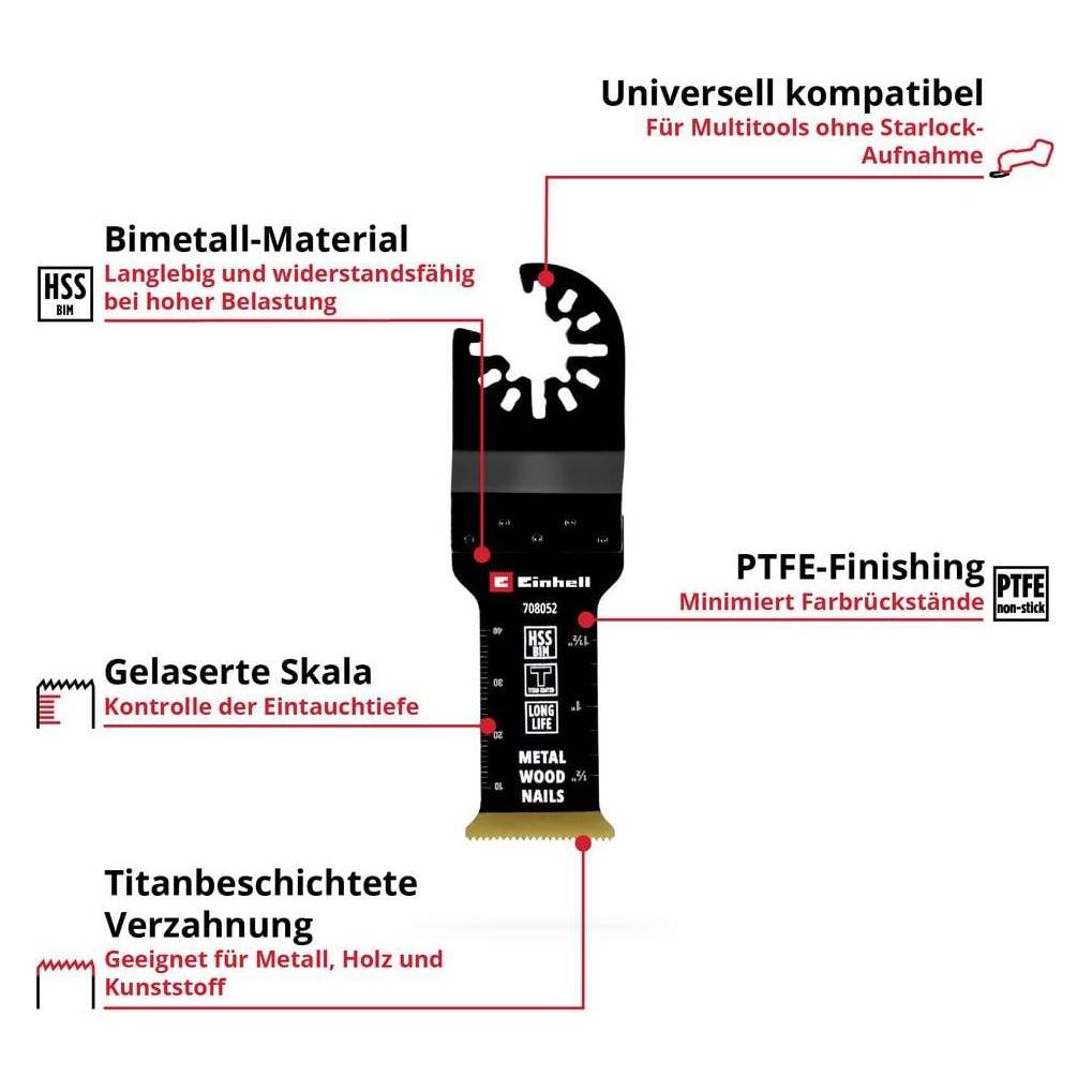 Einhell 708052 Tauchsägeblatt BIM-TI, 29mm Bimetall Tauchsägeblatt 29 mm 1 St. (708052)