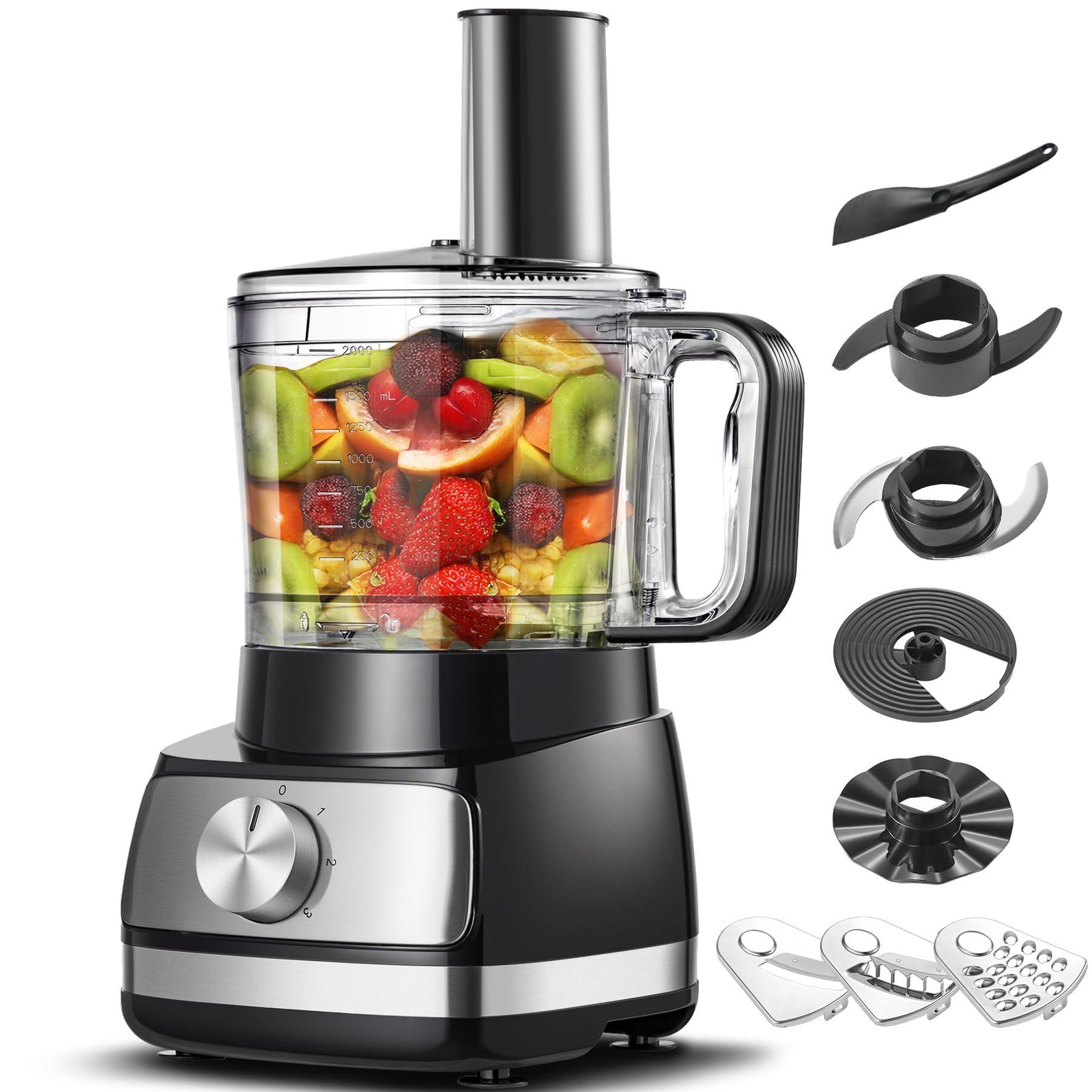 TopStrong multifunctionele 6-in-1 keukenmachine met 2 liter inhoud