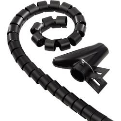 hama 00220998 Flexibler Spiral-Kabelschlauch, universal, 25 mm, 2 m, Schwarz