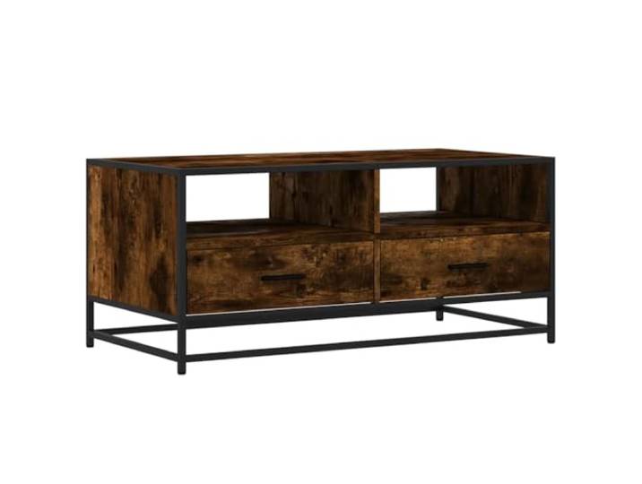 HKLGBVCR Couchtisch, Rauchgrau, 100 x 50 x 45 cm, Verbundholz und Metall