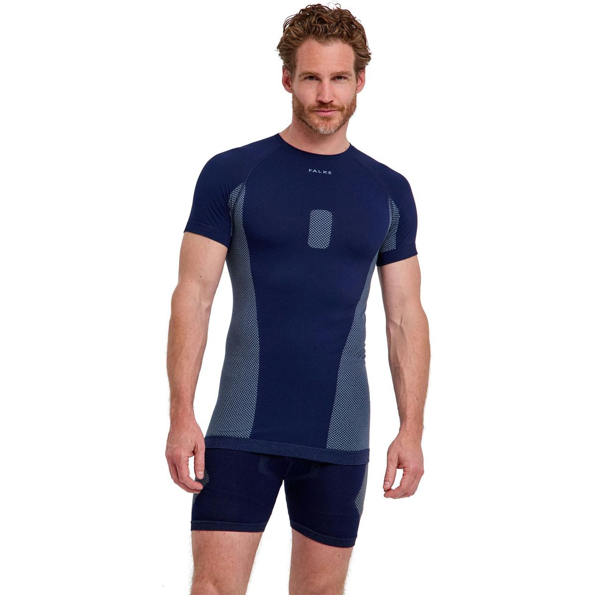 Falke Herren Tight Fit-shirt Warm space blue (6116) XL 39685-6116-XL
