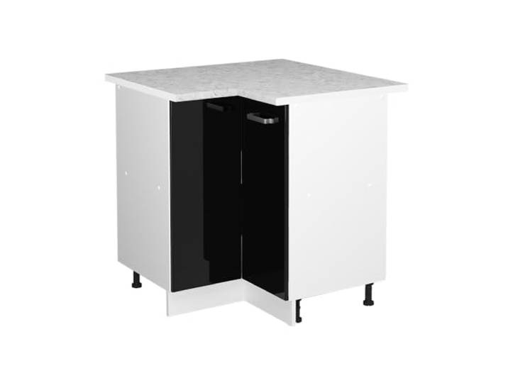 Vicco Eckschrank für Hausrat R-Line, Schwarz Hochglanz, 75.6 cm
