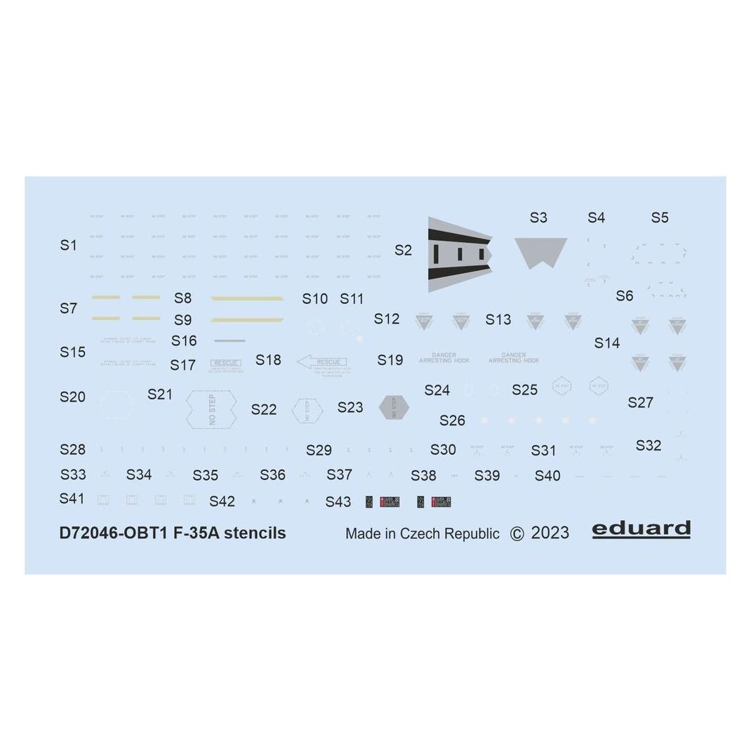 Eduard F-35A stencils 1/72 (D72046)