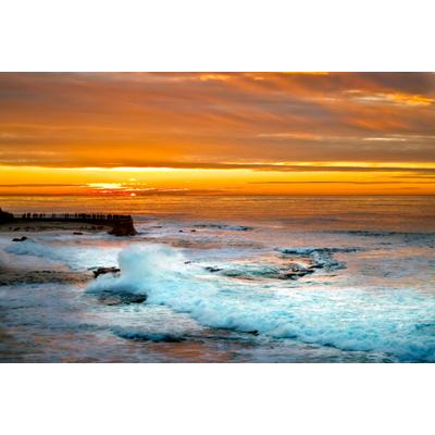 Fototapete PAPERMOON "Sunset in la Jolla", bunt, B:4m L:2,6m, Vlies, Tapeten