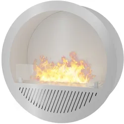 Incircle Inside Einbau-Bioethanol-Kamin - Runder Design-Wand-Biokamin d.70cm Weiß