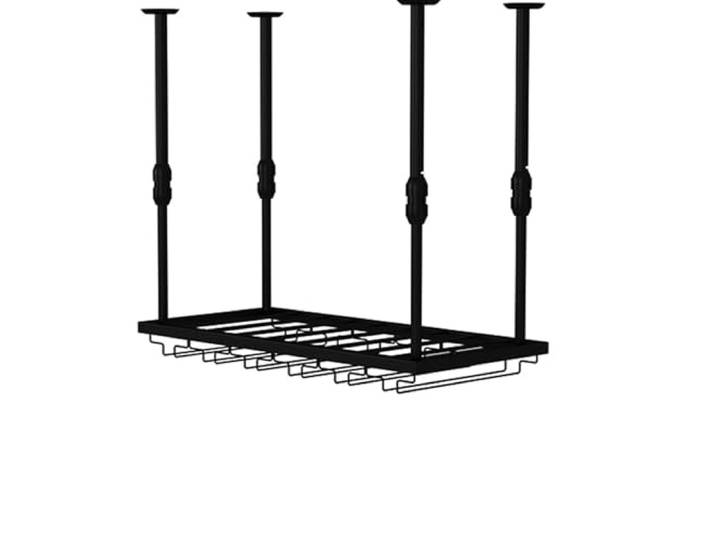 OOPDNEGAK Hängendes Weinregal mit schwebenden Ablagen – Wandmontierter Gläserhalter für Weingläser, hängender Pflanzenständer Außenbereich, Organizer-Regal mit Gläserhaltern(Black,80 * 30cm)