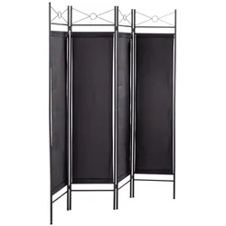 Prestige Home Living Indoor 4tlg. Paravent Raumteiler, ca. 180 x 163 cm - Schwarz