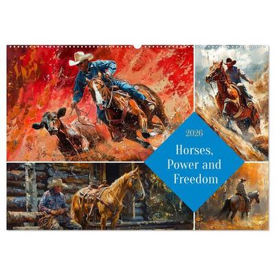 Horses, Power and Freedom (Wall Calendar 2026 DIN A2 landscape), CALVENDO 12 Month Wall Calendar