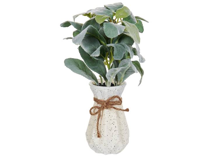 Beliani Künstliche Topfpflanze 30 cm Grün/Schwarz Peperomia Argyreia, Grün, Schwarz, Kunststoff, 30 cm, Dekoration, Blumen & Blumentöpfe, Kunstpflanzen