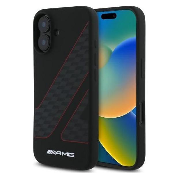 Mercedes AMG AMHMP16S2SCFR iPhone 16 6,1" czarny/black hardcase Checkered Flag Pattern MagSafe (Apple iPhone 16) (AMG00091-0)