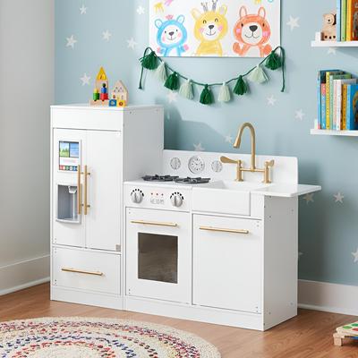 Teamson Kids - Little Chef Chelsea Modern Play Kitchen - White / Gold