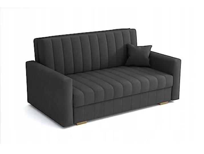 MEBLE-LUX Schlafsofa klein Zanzibar I Sofa 3 Sitzer 153 cm Breit I Sofa mit Schlaffunktion I Schlafsofa mit Bettkasten I Couch mit Schlaffunktion Klein I Grau