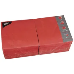 Papstar, Servietten, Zelltuchservietten rot (250 Stk., 33 x 33 cm)
