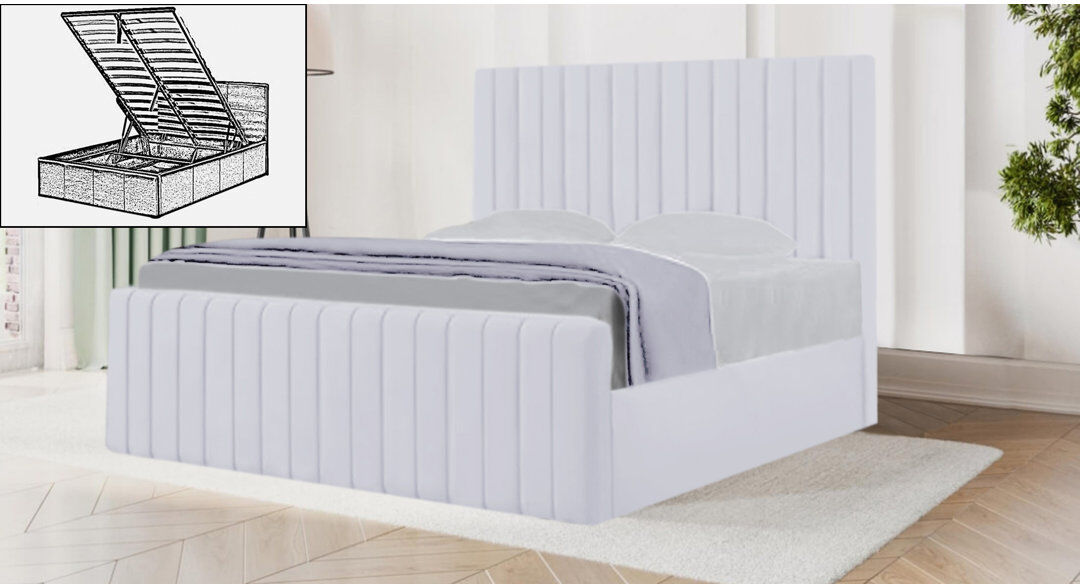 Brayden Studio Sophia Storage Bed White Single (3')