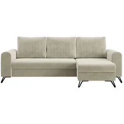 Ecksofa mit Schlaffunktion Axel ¦ beige ¦ Maße (cm): B: 242 H: 90