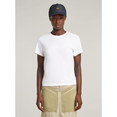 T-Shirt G-STAR "Embro Logo T-Shirt", Damen, Gr. XS, weiß, Obermaterial: 100% Baumwolle, Shirts T-Shirt