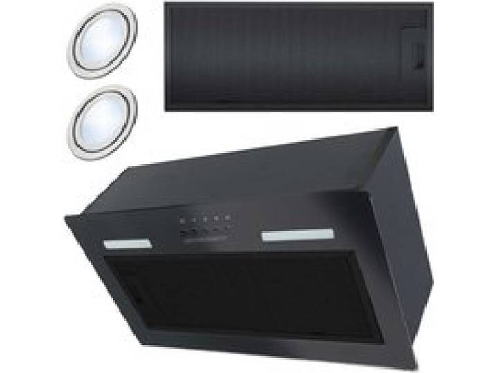 Hotte aspirante encastrable - JANSHOP - 52 cm - Noire - Éclairage LED - Filtre anti-graisse en aluminium
