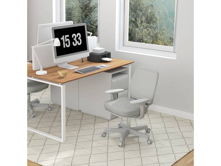Vinsetto Chaise Bureau Pivotante Tissu Gris Réglable