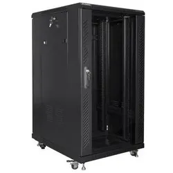 Lanberg Freistehendes Gestell 22U (22 HE, 19 Zoll Rack), Serverschrank, Schwarz