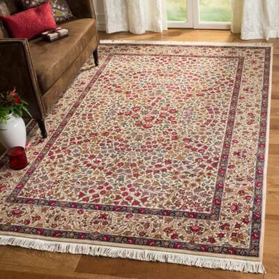 SAFAVIEH Couture Hand-knotted Royal Kerman Mirella Traditional Oriental Wool Rug with Fringe