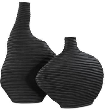 Uttermost Duostacked Black Vases (Set of 2)