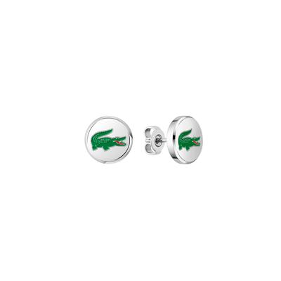 Paar Ohrstecker LACOSTE "ARTHOR", edelstahlfarben, grün, Ohrringe, Damen, Edelstahl