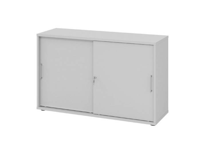 bümö Aktenschrank office Schiebetürenschrank Dekor: Grau - Griffe: Bügelgriff (Metall)