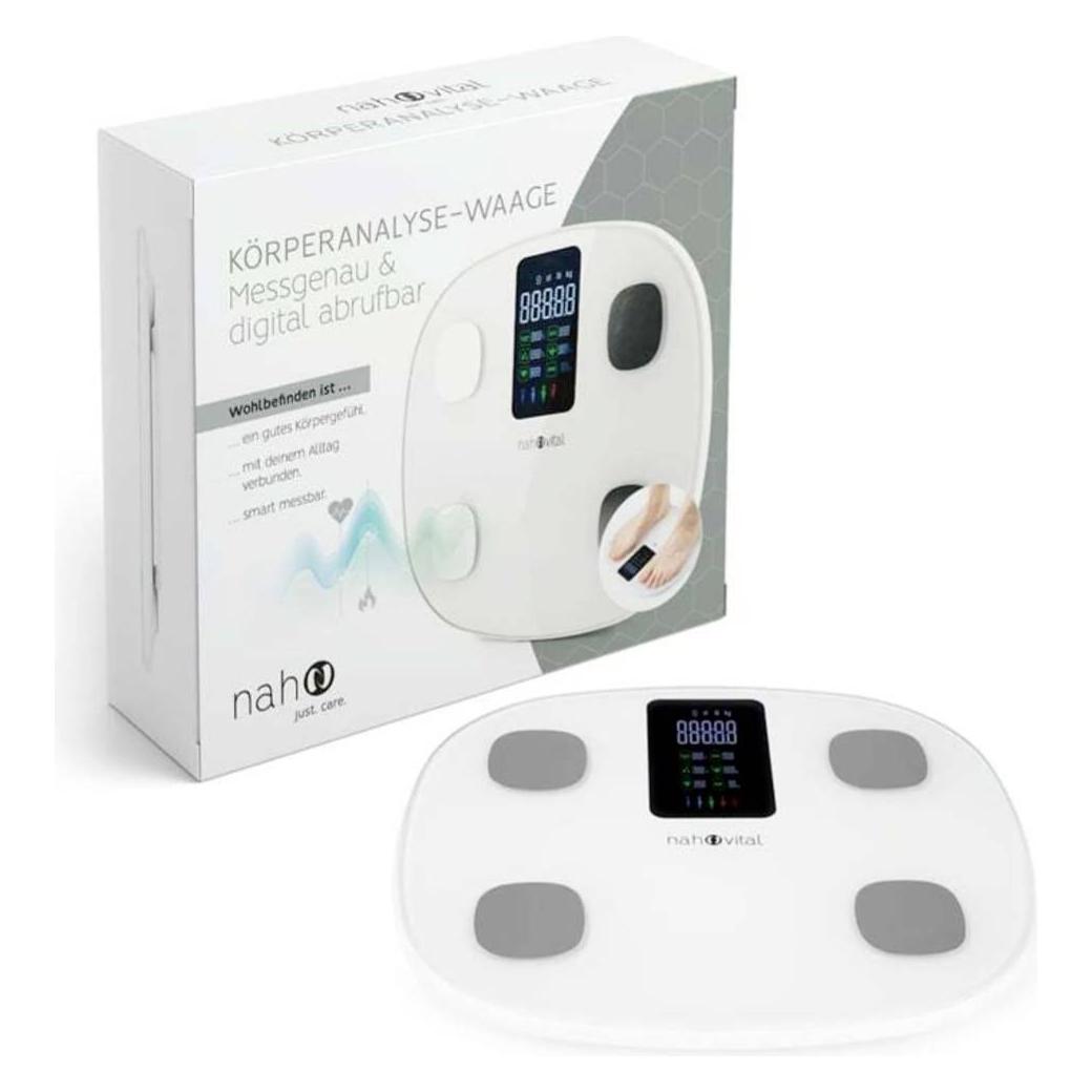 Nah-vital Smart 6V Körperanalysewaage Wägebereich (max.)=150 kg Weiss (180 kg) (07155)