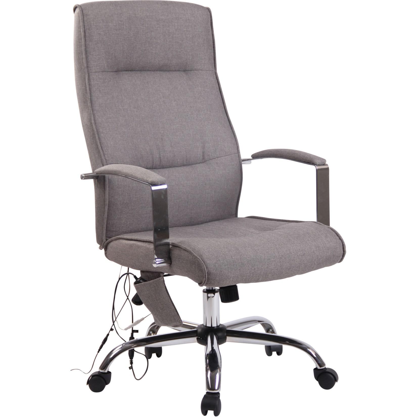 CLP Bürostuhl Portland Stoff mit Massagefunktion Farbe: grau, Material: Stoff