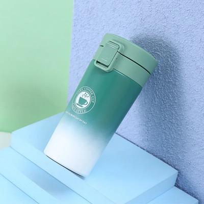 Uplift Essentials Leak Proof Stainless Steel Travel Coffee Mug With Vacuum Insulation And Safety Lock gradient Green 510ml