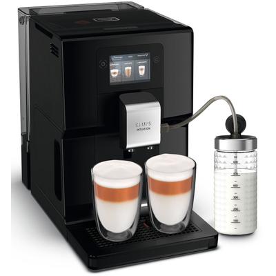 KRUPS Kaffeevollautomat "EA8738 Intuition Preference", schwarz, B:28,7cm H:47,6cm T:38,1cm, Kaffeevollautomaten, inkl. Milchbehälter, intuitives Lichtsystem, 11 Getränke, OTC-System, Kaffeevollautomat