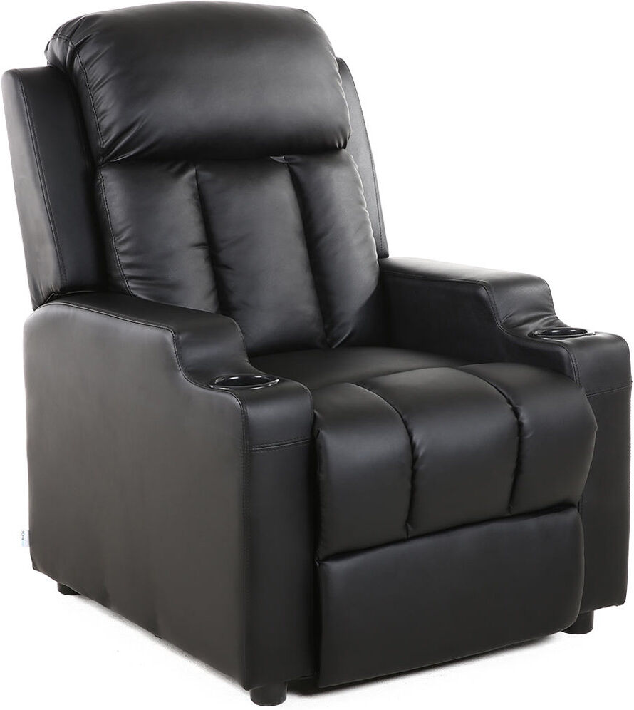 Latitude Run Adel Bonded Leather Manual Recliner Black 104cm H X 82cm W X 88cm D