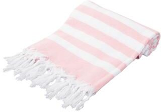 "Porch & Den Kelsi Striped Cotton Fringed Oversized Turkish Beach Towel - 40""x70"""