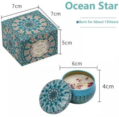 Uplift Essentials Vintage Scented Soy Wax Candle Jar ocean Star